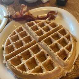 Belgian waffle with bacon Belgian waffle with bacon