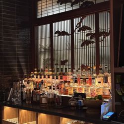 Bar Sawa - The beautifully lit alcohol selection