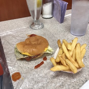 Doumar's Cones & Barbecue - Cheeseburger with fries. - Barbeque Near Me - Norfolk, Virginia Doumar's Cones & Barbecue - Cheeseburger with fries. - Barbeque Near Me - Norfolk, Virginia