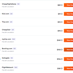 CheapOair - They bait you with a lower price and when you confirm, they jack it up to higher prices all of a sudden.