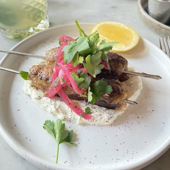 Celestine - Lamb skewers with yogart - Mediterranean Near Me - Brooklyn, New York