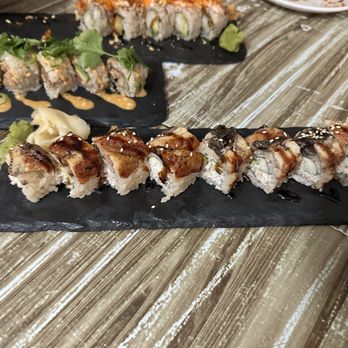 The Clubhouse - Dragon roll I think? It's the Cali roll with unagi on the top - Sushi Bars Near Me - Mililani, Hawaii