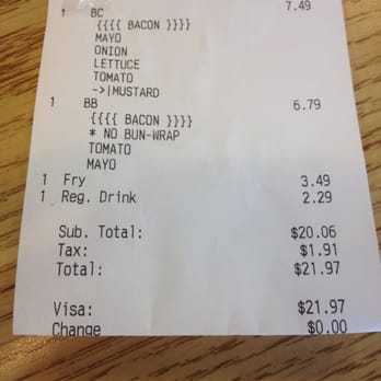 Five Guys - Grand Total for Two Burgers, One Fries and One Drink. - Burgers Near Me - Alameda, California Five Guys - Grand Total for Two Burgers, One Fries and One Drink. - Burgers Near Me - Alameda, California