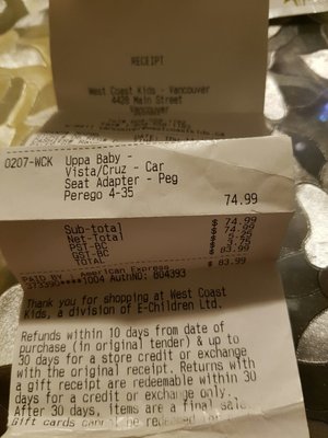 uppababy vista west coast