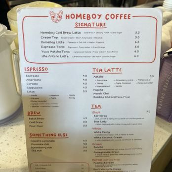 Homeboy Coffee - Menu 1/2/24 (ig: @cravingswithcat) - Coffee & Tea Near Me - Artesia, California Homeboy Coffee - Menu 1/2/24 (ig: @cravingswithcat) - Coffee & Tea Near Me - Artesia, California