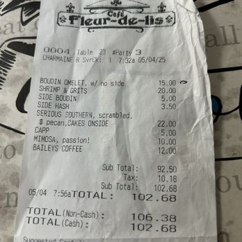 Cafe Fleur De Lis - $20.00 for Shrimp and grits!!! - Coffee & Tea Near Me - New Orleans, Louisiana Cafe Fleur De Lis - $20.00 for Shrimp and grits!!! - Coffee & Tea Near Me - New Orleans, Louisiana
