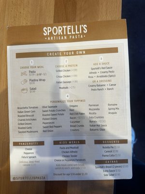 Menu photo 1 Sportelli’s Artisan Pasta Provo, UT Menu photo 1 Sportelli’s Artisan Pasta Provo, UT