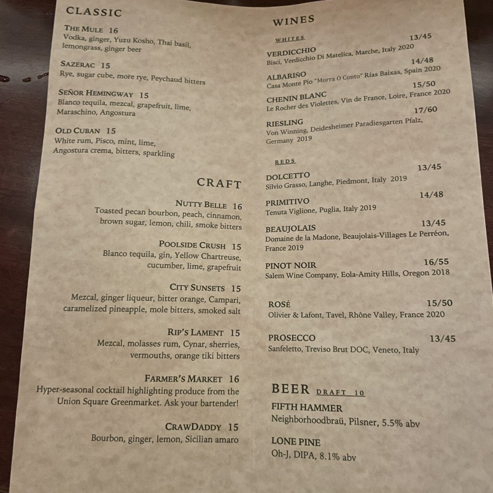 Perch - Drinks menu - Tapas/Small Plates Near Me - New York, New York Perch - Drinks menu - Tapas/Small Plates Near Me - New York, New York