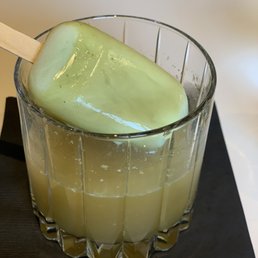 Ginger juice with coconut milk popsicle