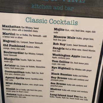 Hook & Vine - Kitchen and Bar - Cocktails menu - Seafood Near Me - North Beach, Maryland Hook & Vine - Kitchen and Bar - Cocktails menu - Seafood Near Me - North Beach, Maryland
