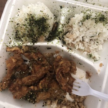 Joe's Grill Express - Furikake chicken was so good! I couldn't even wait to take the picture lol - American Near Me - Honolulu, Hawaii