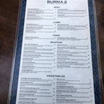 Burma 2 - Menu - Burmese Near Me - Walnut Creek, California Burma 2 - Menu - Burmese Near Me - Walnut Creek, California