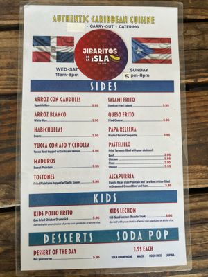 Menu photo 3 Jibaritos De La Isla San Diego, CA