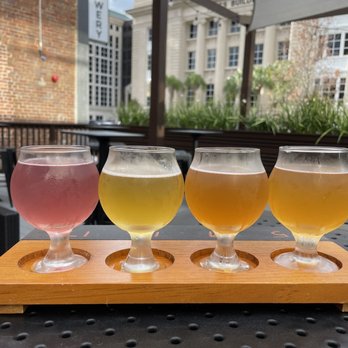 Ruby Beach Brewing - Flight on the patio - Bars Near Me - Jacksonville, Florida