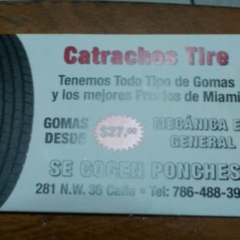 Catrachos Tire - Business card I was given - Tires Near Me - Miami, Florida Catrachos Tire - Business card I was given - Tires Near Me - Miami, Florida