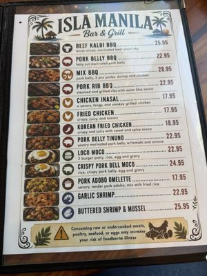 Menu photo 4 Isla Manila Lihue, HI