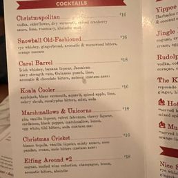 Xmass cocktail menu Xmass cocktail menu