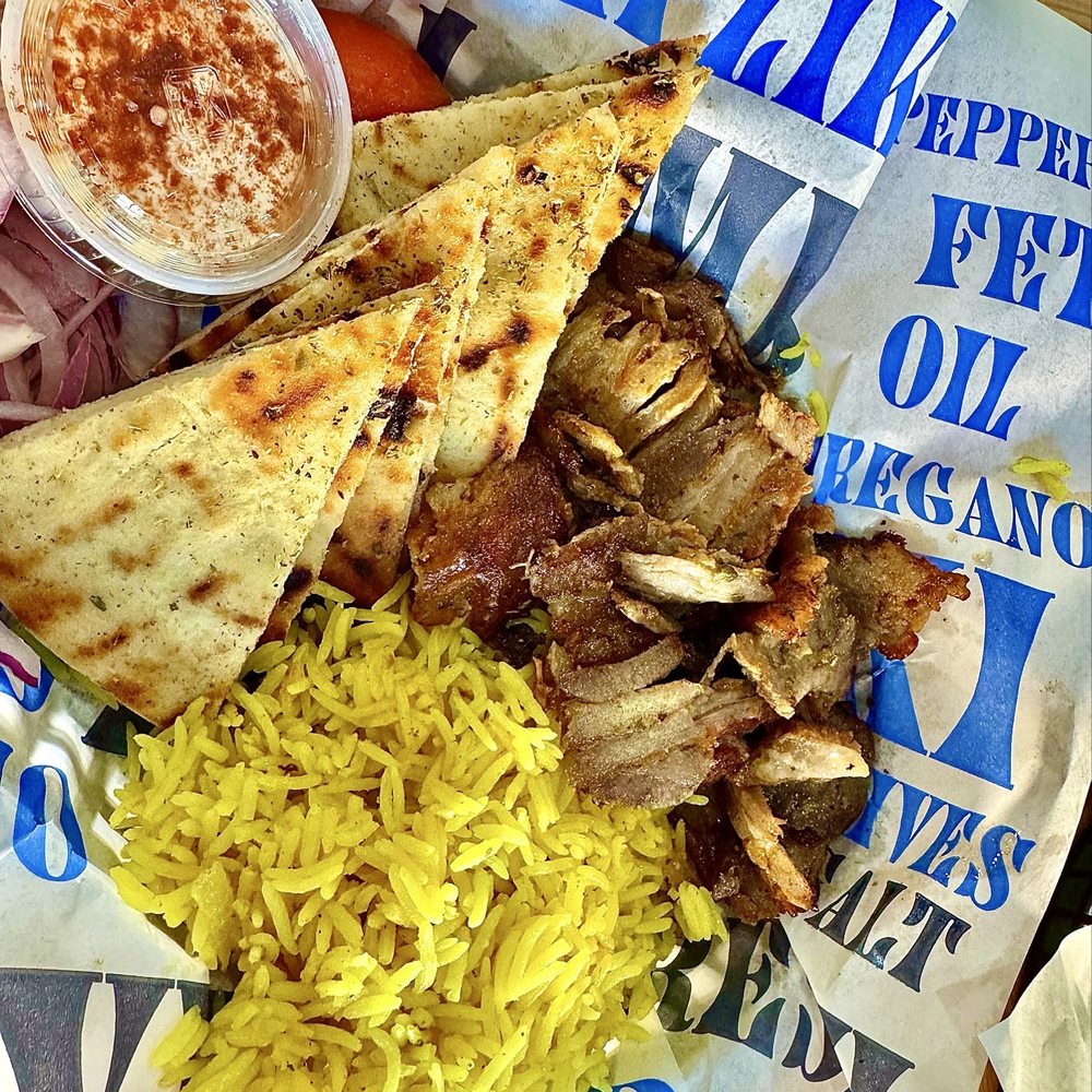 Nick The Greek - Pork Belly Gyro Plate. 4 out of 5 stars. Delicious. More than appears here!! - Greek Near Me - Fresno, California Nick The Greek - Pork Belly Gyro Plate. 4 out of 5 stars. Delicious. More than appears here!! - Greek Near Me - Fresno, California