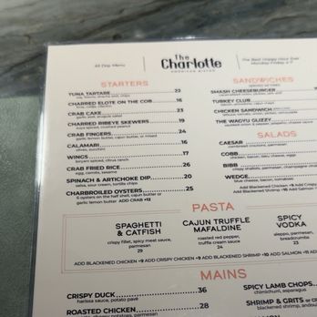 The Charlotte American Bistro - Menu - Bars Near Me - Dallas, Texas