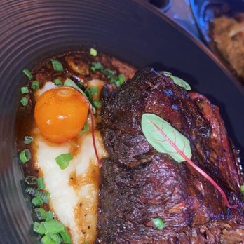 Smith and Webster - Braised short ribs with mashed potatoes and side of Brussels sprouts - Southern Near Me - Miami, Florida