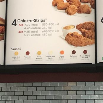 Chick-fil-A - The list of sauces available - Fast Food Near Me - Methuen, Massachusetts