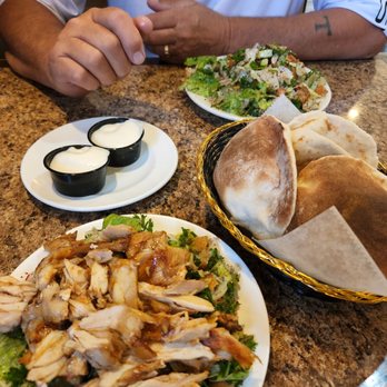 Al-Ameer - Chicken shwarma fattoush salad, puffy bread w/garlic dip, meat shwarma salad - Middle Eastern Near Me - Dearborn, Michigan Al-Ameer - Chicken shwarma fattoush salad, puffy bread w/garlic dip, meat shwarma salad - Middle Eastern Near Me - Dearborn, Michigan