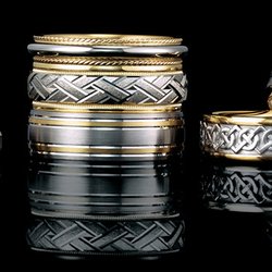 Men's Wedding Bands - White, Yellow or Rose Gold