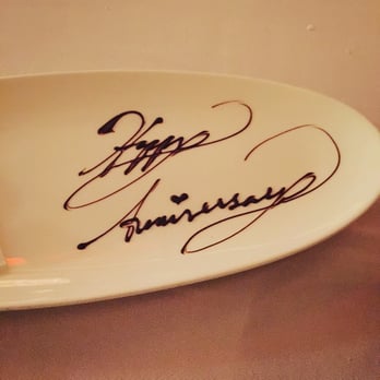 GIADA - Happy anniversary message on our dessert platter! - Italian Near Me - Las Vegas, Nevada