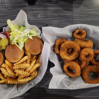 Firehouse Rosedale Station - Me and my husband shared these two plates. Onion rings and sliders was good, not great. Fries were bomb!!! - New American Near Me - Bakersfield, California Firehouse Rosedale Station - Me and my husband shared these two plates. Onion rings and sliders was good, not great. Fries were bomb!!! - New American Near Me - Bakersfield, California