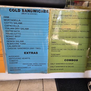 BMH Italian - Cold Sub menu - Italian Near Me - La Mesa, California BMH Italian - Cold Sub menu - Italian Near Me - La Mesa, California