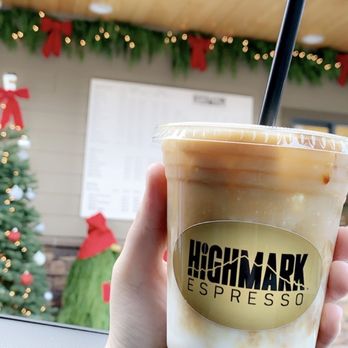 Highmark Espresso - Iced Carmel macchiato with coconut milk - Coffee & Tea Near Me - Snohomish, Washington Highmark Espresso - Iced Carmel macchiato with coconut milk - Coffee & Tea Near Me - Snohomish, Washington