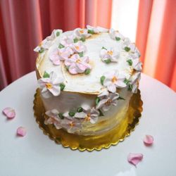Oasis in the Dessert - Cherry blossom vanilla cake
