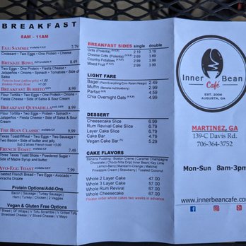 Inner Bean Cafe - Menu - Coffee & Tea Near Me - Augusta, Georgia