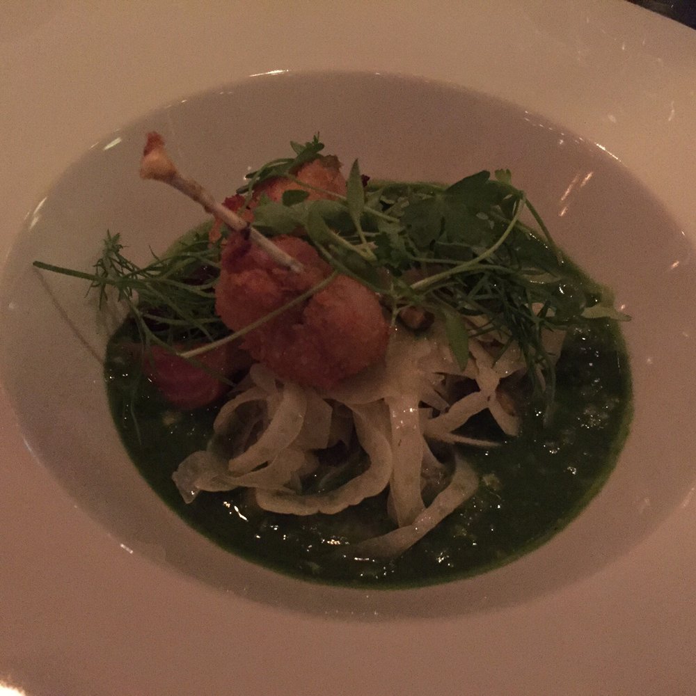 Dinner by Heston Blumenthal - Savory Porridge. Frog's legs, smoked beetroot, garlic, parsley & fennel - British Near Me - London, XGL