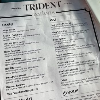 Trident Restaurant - Menu - Seafood Near Me - Panacea, Florida Trident Restaurant - Menu - Seafood Near Me - Panacea, Florida