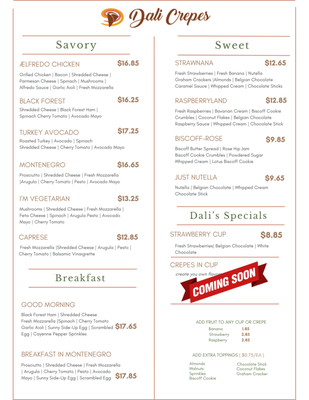 Menu photo 2 Dali Crepes Farmington, UT Menu photo 2 Dali Crepes Farmington, UT