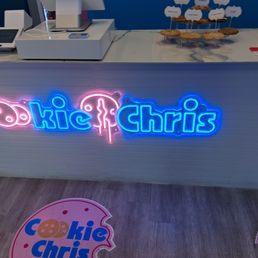 Front counter, floor and cookie display of the days flavors
