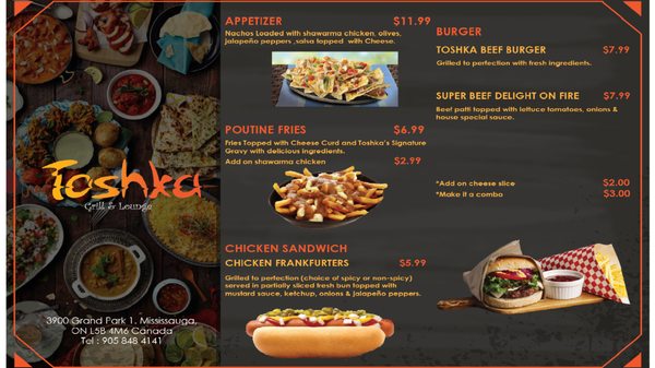 Menu photo 4 Toshka - Grill & Lounge Mississauga, ON