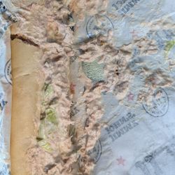 Jimmy John's - I just opened it. Watery. Sloppy. Hair on it.