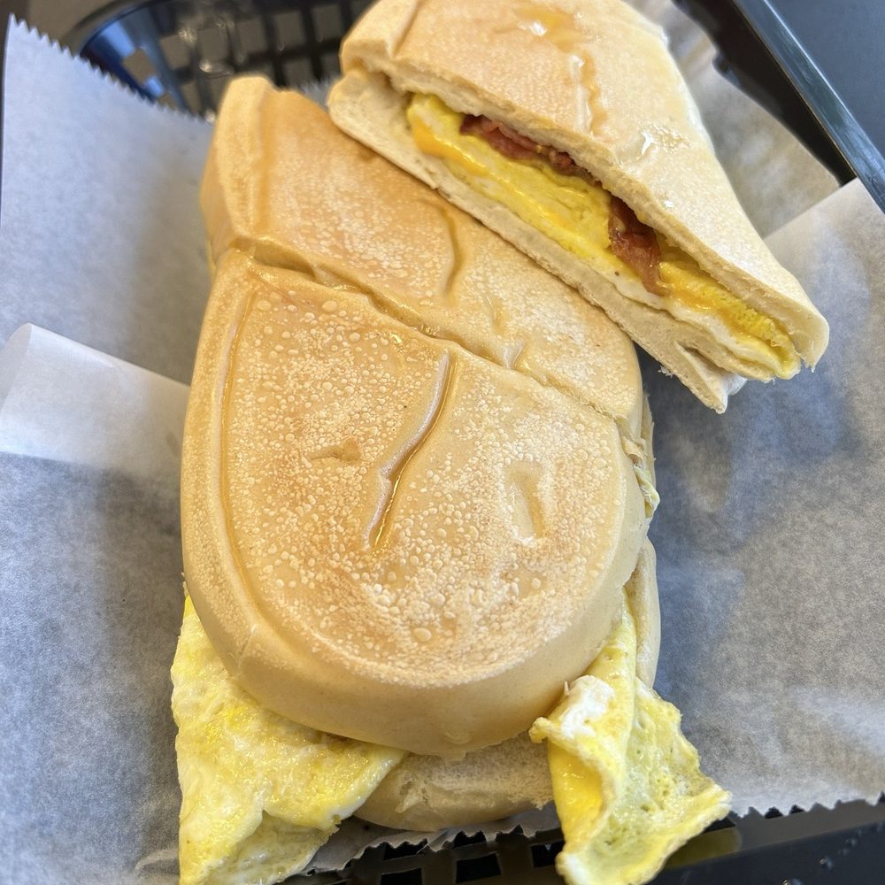 Bacon, egg, and cheese sandwich Bacon, egg, and cheese sandwich