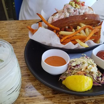 Honu Oceanside - My husband's shrimp sandwich - Seafood Near Me - Lahaina, Hawaii Honu Oceanside - My husband's shrimp sandwich - Seafood Near Me - Lahaina, Hawaii