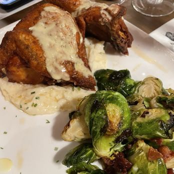 Oar & Iron - Roasted chicken and Brussels sprouts - Seafood Near Me - Naples, Florida