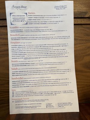 Menu photo 2 Screen Door Pearl District Portland, OR