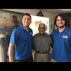 Blue Collar Scholars - Our most honorable client.  100 year old Mr. McGee.  A Tuskegee Airman in WWII