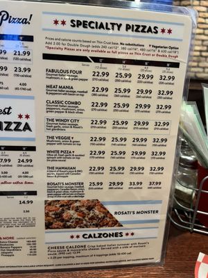 Menu photo 5 Rosati's Pizza Pub Authentic Chicago Pizza Apopka, FL
