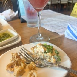 Crab Cakes & Crispy Calamari & blueberry lemon drop Crab Cakes & Crispy Calamari & blueberry lemon drop