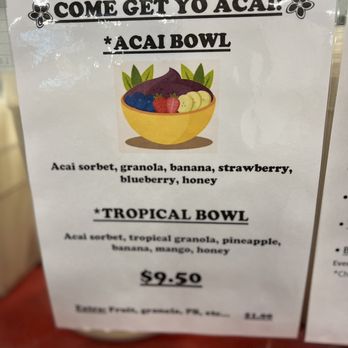 Arm Bar - a menu for a tropical bowl - Juice Bars & Smoothies Near Me - Waipahu, Hawaii