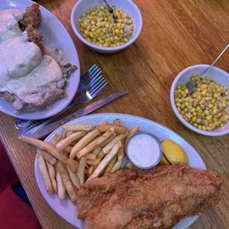 Chicken Fried Chicken and Fried Catfish Dinner