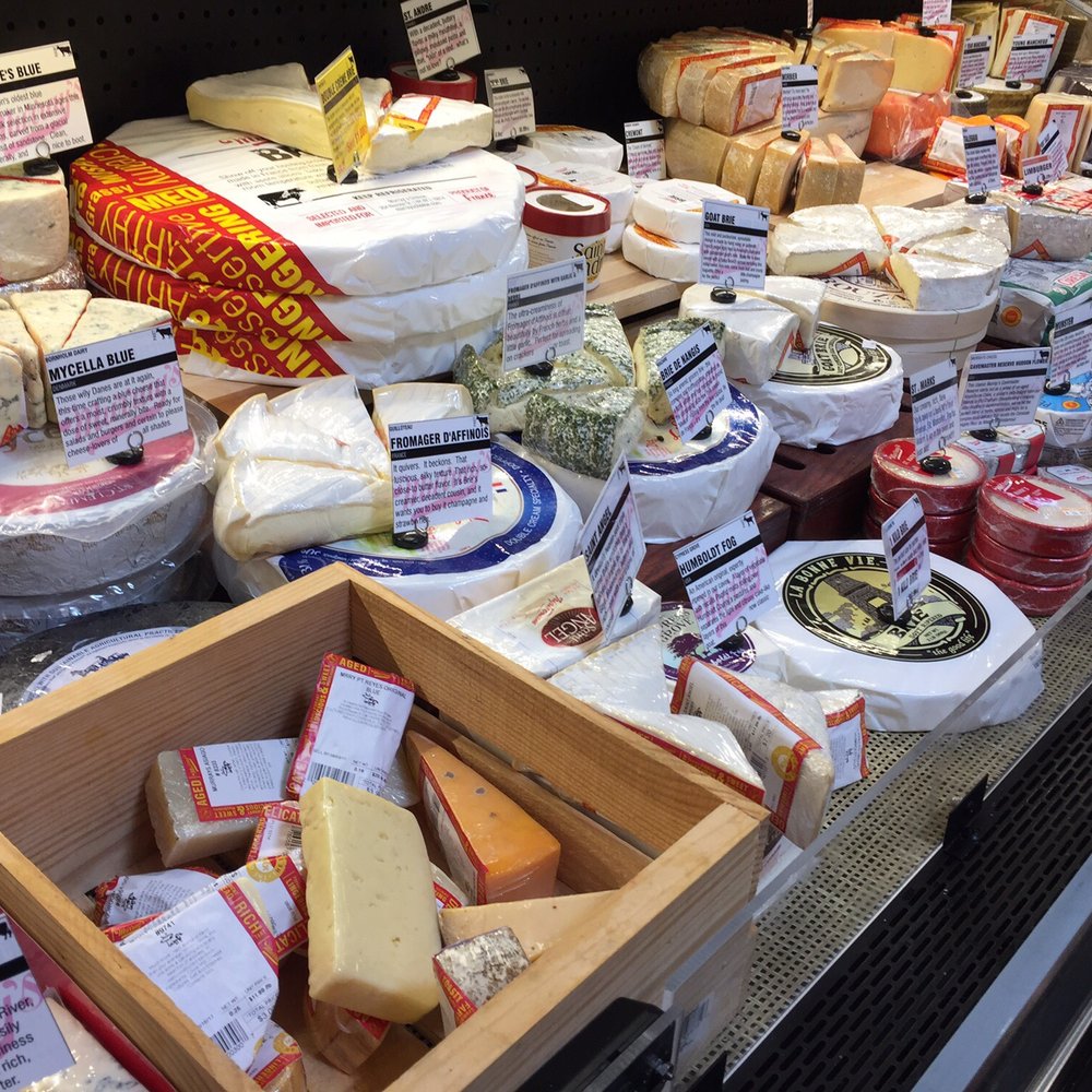 One of three cases of cheese at this location.