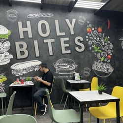 Holy Bites - Inside tables. There are also outside tables.